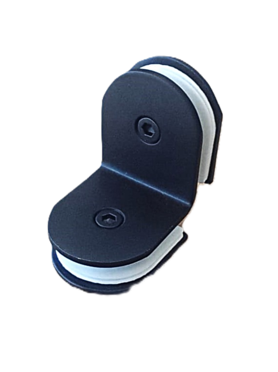 Conector Ovalado Tipo L Vidrio-vidrio Negro para Mampara Inoxidable
    